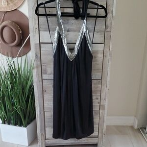 BCBGMaxAzria Black Dress with Silver Accents